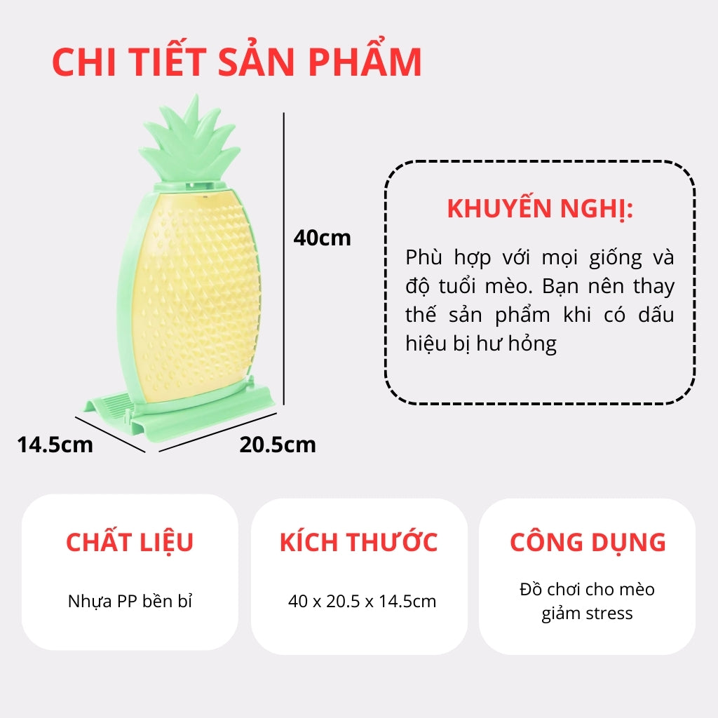 FOFOS Lược Chải Lông Tự Chải Hình Trái Thơm Cho Mèo