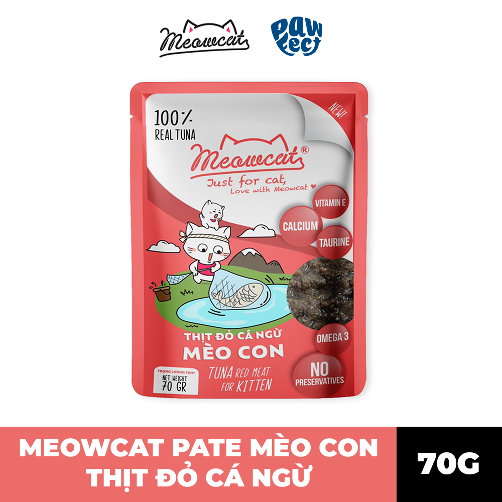 Meowcat Pate Cho Mèo Con 70G Vị Thịt Đỏ Cá Ngừ