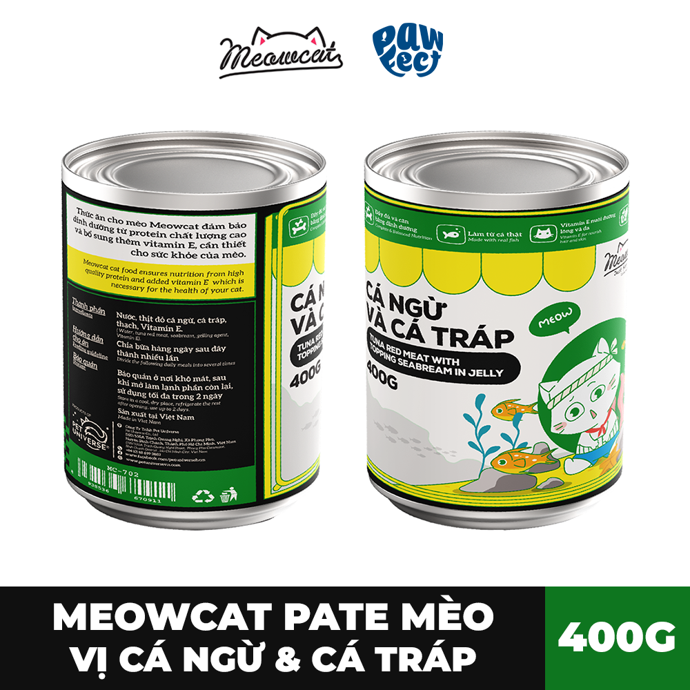 Meowcat Pate Cho Mèo 400G Vị Cá Ngừ & Cá Tráp