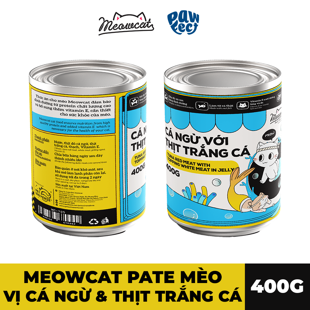 Meowcat Pate Cho Mèo 400G Vị Cá Ngừ & Cá Thịt Trắng