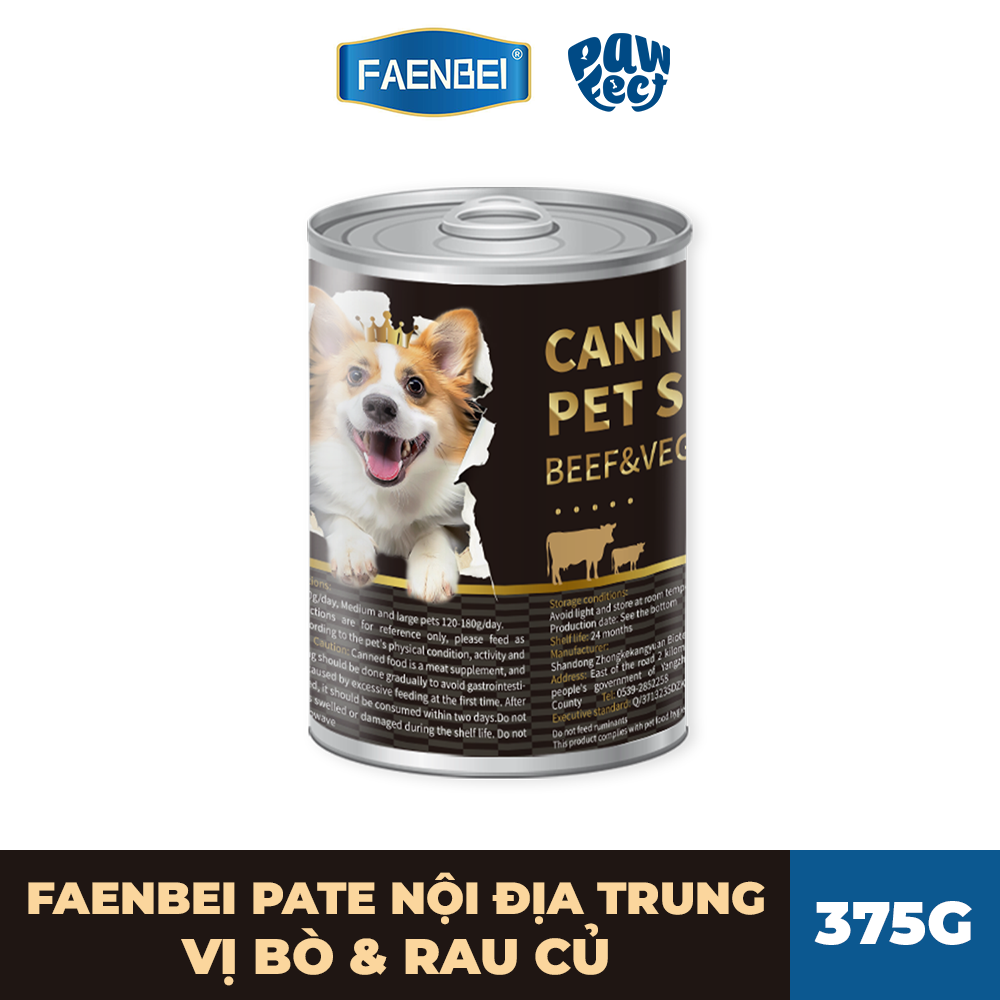 Faenbei Pate Cho Chó 375G Vị Bò & Rau Củ