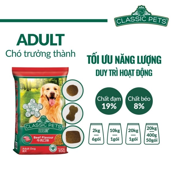 CLASSIC PET DÀNH CHO CHÓ TRƯỞNG THÀNH VỊ BÒ - Tiệm Spa Bốn Chân