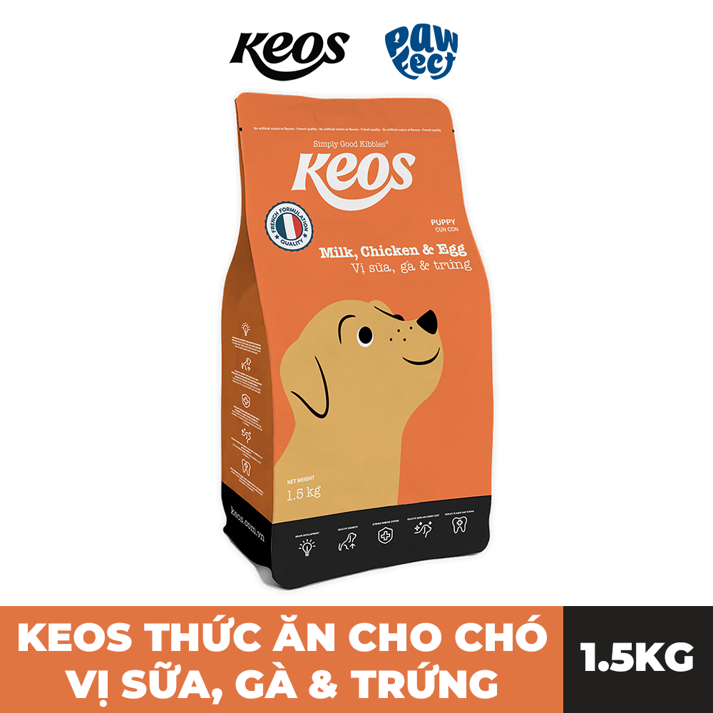 Keos Thức Ăn Hạt Cho Chó Con 1.5kg