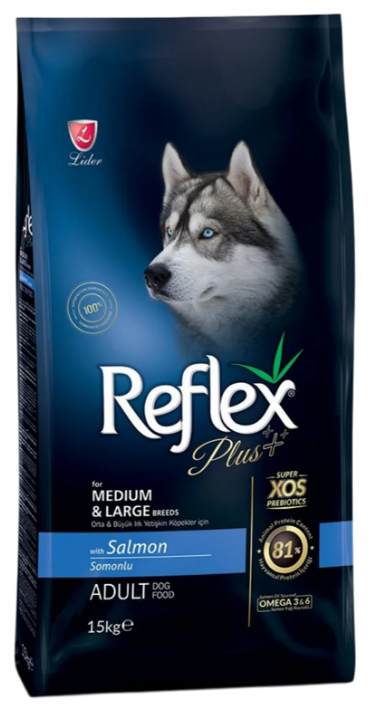 REFLEX PLUS DÀNH CHO CHÓ VỪA VÀ LỚN TRƯỞNG THÀNH VỊ CÁ HỒI - Tiệm Spa Bốn Chân