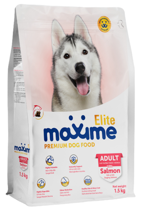 MAXIME ELITE ADULT DOG FOOD SALMON FLAVOUR 1.5KG - Tiệm Spa Bốn Chân