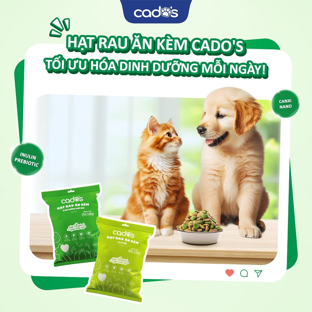 Cado's Hạt Rau Ăn Kèm Cho Mèo Vị Cá Hồi