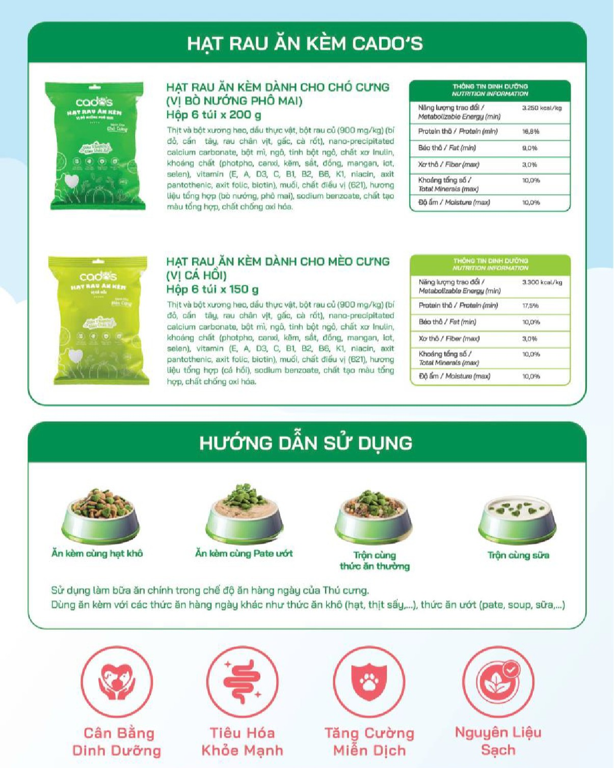 Cado's Hạt Rau Ăn Kèm Cho Chó Vị Bò Nướng Phô Mai
