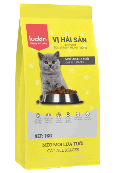 Luckin Thức Ăn Hạt Dành Cho Mèo Vị Hải Sản