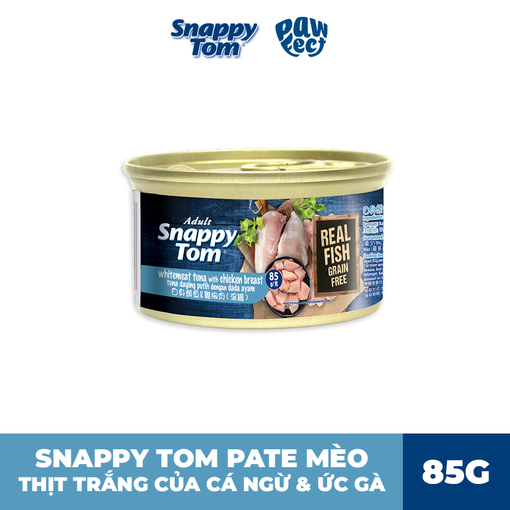 Snappy Tom Premium Cá ngừ trắng & ức gà 85g