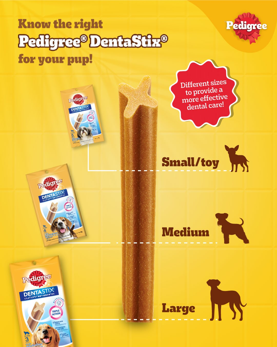 Pedigree Dentastix Bánh Xương Chăm Sóc Răng Cho Chó Cỡ Vừa 98g