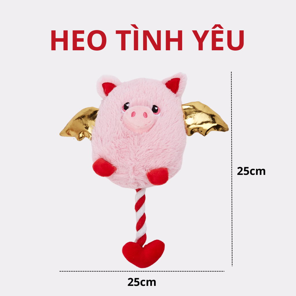 FOFOS Đồ Chơi Nhồi Bông Hình Trái Tim Mũi Tên "XOXO" Có Còi Kêu Cho Chó – Bộ Sưu Tập Valentine