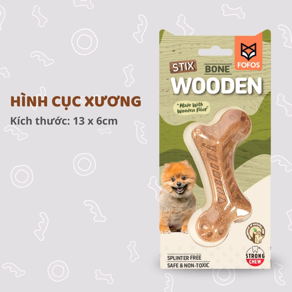FOFOS Đồ Chơi Gặm Bằng Gỗ Hình Sừng Hươu Cho Chó Cỡ Nhỏ – Sợi Gỗ Thật, Không Xước Mảnh