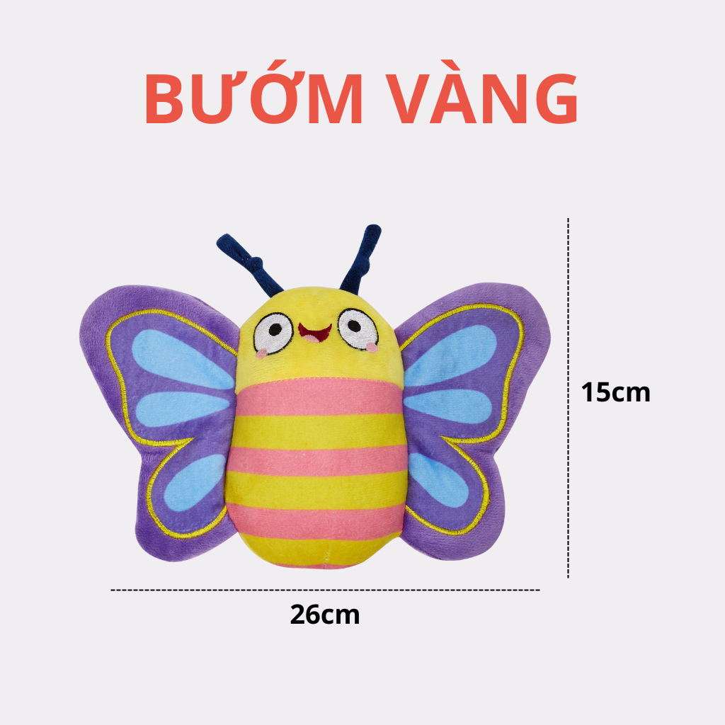 FOFOS Đồ Chơi Nhồi Bông Hình Con Bướm Có Còi Kêu Cho Chó – Bộ Sưu Tập Garden