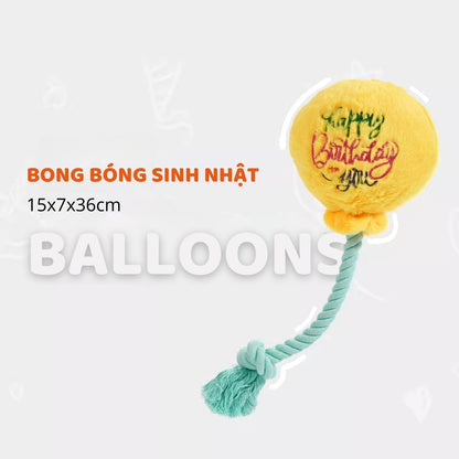 FOFOS Đồ Chơi Nhồi Bông Hình Nón Sinh Nhật Có Vòng Dây Bện Cho Chó – Bộ Sưu Tập Sinh Nhật 13x9x28cm