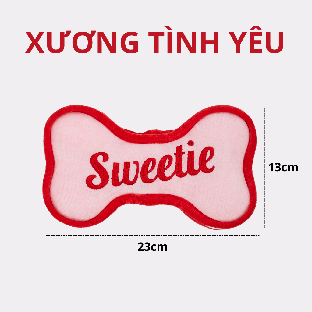 FOFOS Đồ Chơi Nhồi Bông Hình Trái Tim Mũi Tên "XOXO" Có Còi Kêu Cho Chó – Bộ Sưu Tập Valentine