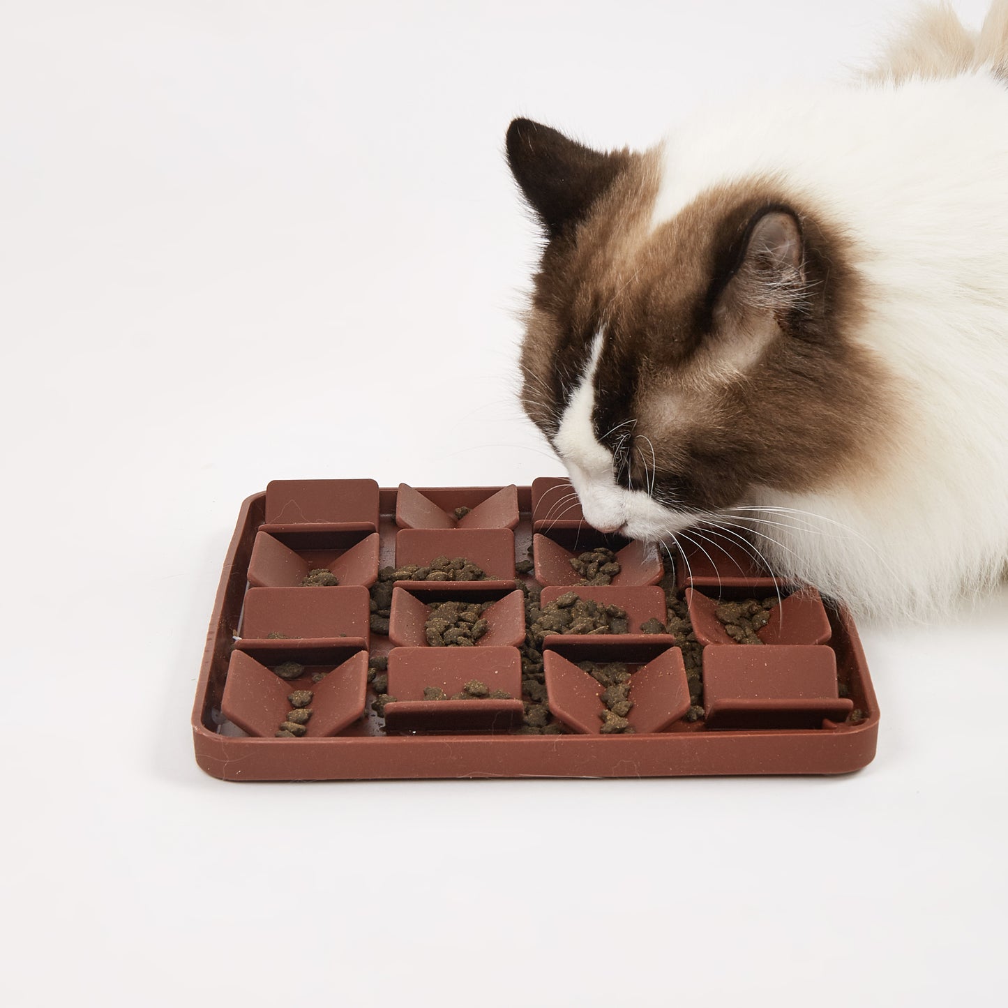 FOFOS Licking Mat – Thảm Liếm Silicone Cho Chó Mèo Giảm Lo Âu, Chậm Ăn & Sạch Răng (Màu Nâu Đậm)