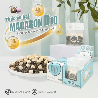 PetQ Macaron D10 Thức Ăn Hạt Cho Mèo Túi 200g
