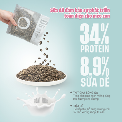 PetQ Macaron D5 Thức Ăn Hạt Cho Mèo Túi 200g