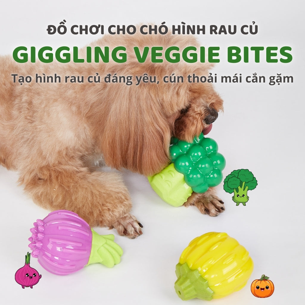 FOFOS Đồ Chơi Gặm Phát Tiếng Cười Hình Bông Cải Xanh Cho Chó – Chất Liệu TPR Kép Bền Chắc