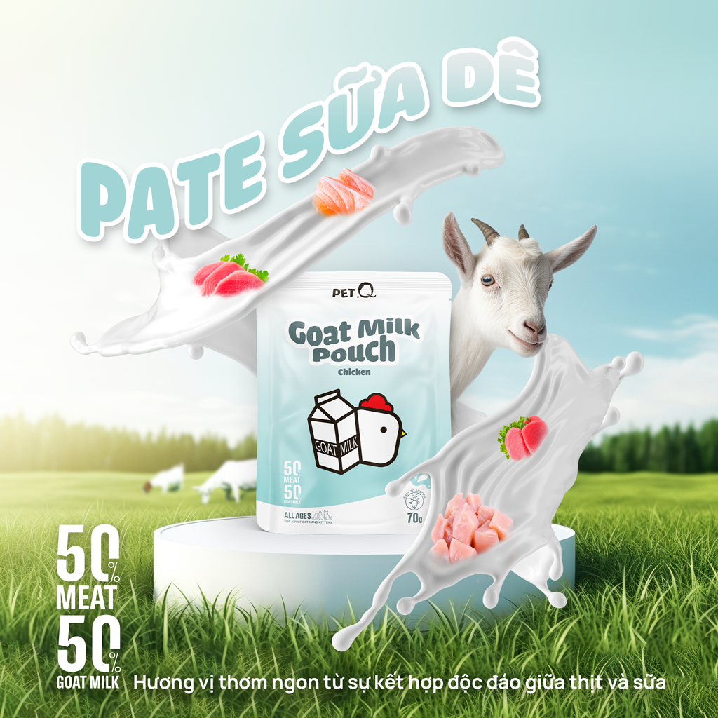 PetQ Pate Sữa Dê 70g Vị Gà