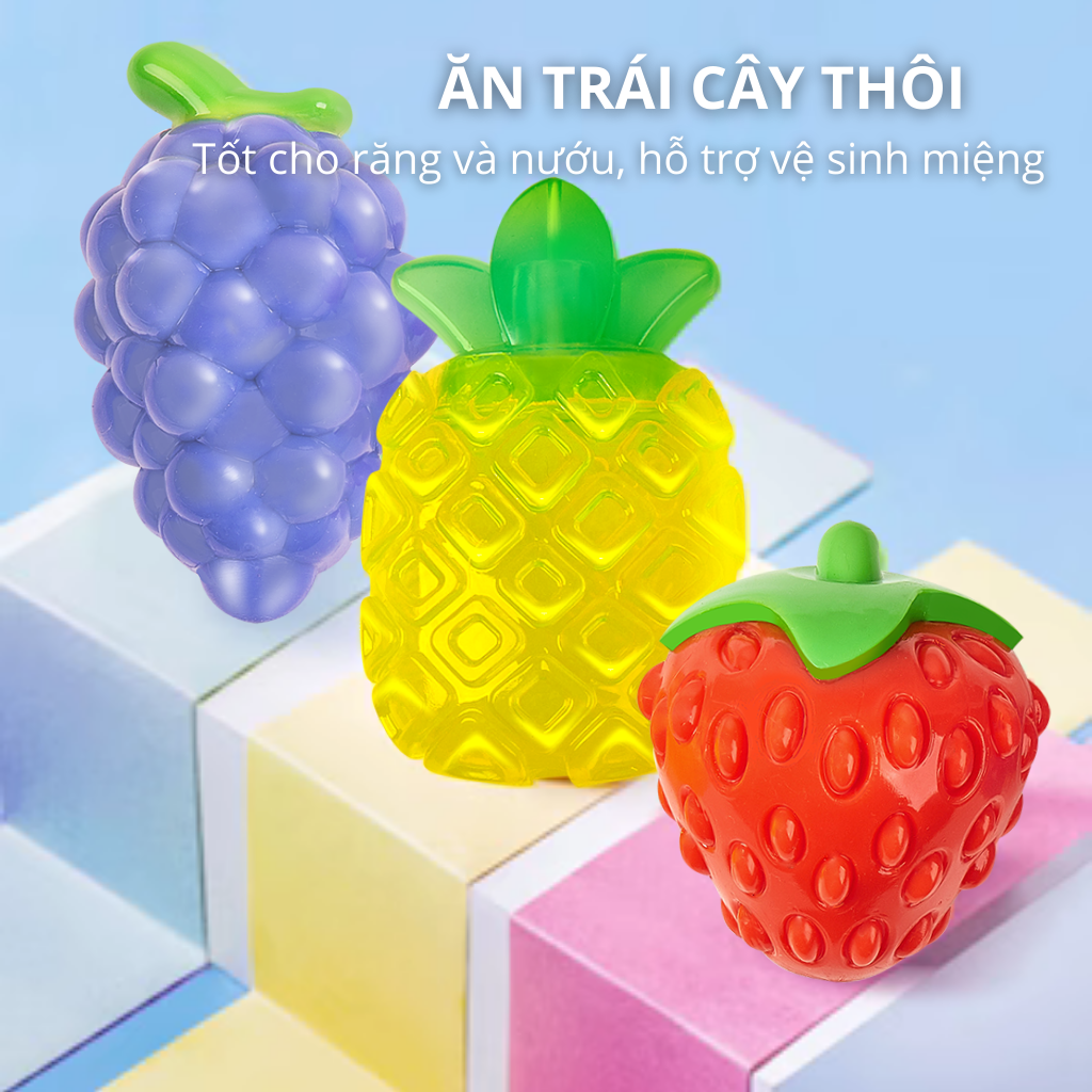 FOFOS Đồ Chơi Gặm Có Còi Kêu Hình Trái Thơm (Dứa) Cho Chó – Chất Liệu TPR Bền Chắc
