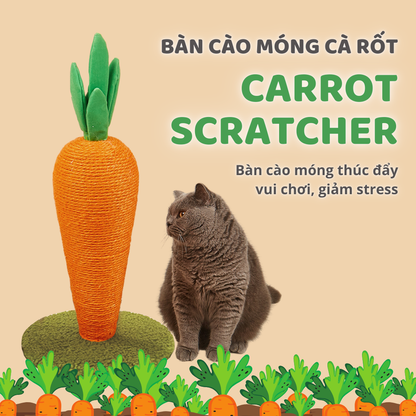 FOFOS Trụ Cào Móng Hình Cà Rốt Cho Mèo – Dây Sisal Tự Nhiên, Có Cỏ Bạc Hà 58x30x30cm