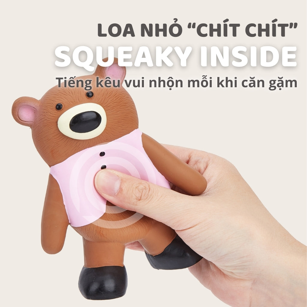 FOFOS Đồ Chơi Cao Su Latex Hình Hà Mã Có Còi Kêu Cho Chó – Màu Xanh, 100% Latex Tự Nhiên