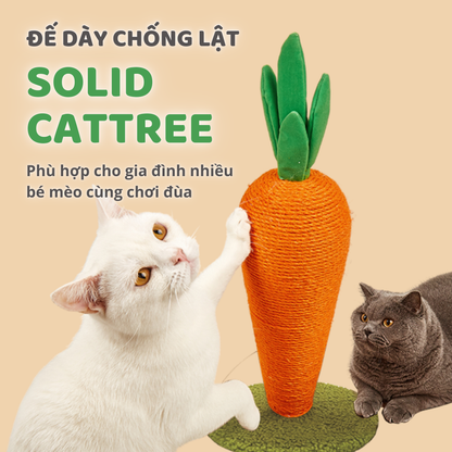 FOFOS Trụ Cào Móng Hình Cà Rốt Cho Mèo – Dây Sisal Tự Nhiên, Có Cỏ Bạc Hà 58x30x30cm