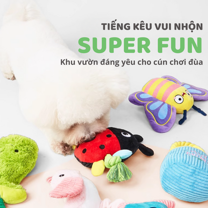 FOFOS Đồ Chơi Nhồi Bông Hình Con Bướm Có Còi Kêu Cho Chó – Bộ Sưu Tập Garden