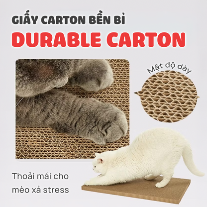 FOFOS Hộp Cào Móng Cho Mèo Hình Hộp Cá Mòi - Đồ Chơi Mèo Đa Năng, Thân Thiện Môi Trường