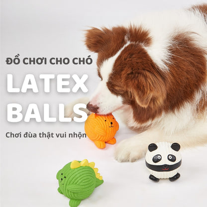 FOFOS Đồ Chơi Bóng Cao Su Latex Hình Cáo Có Còi Kêu Cho Chó – Màu Cam, 100% Latex Tự Nhiên