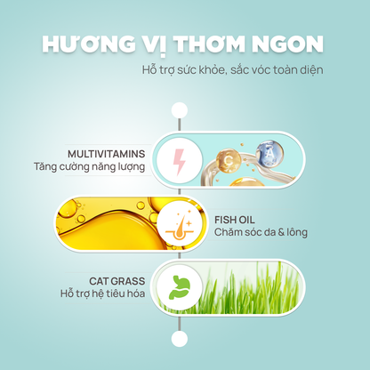 PetQ Súp Thưởng Sữa Dê 15g Vị Cỏ Mèo Tăng Cường Tiêu Hóa