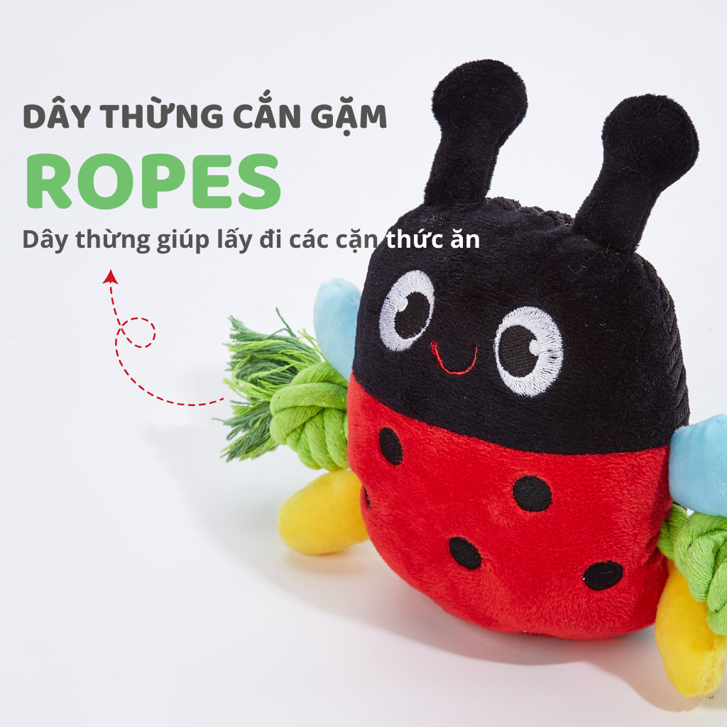 FOFOS Đồ Chơi Nhồi Bông Hình Con Bướm Có Còi Kêu Cho Chó – Bộ Sưu Tập Garden