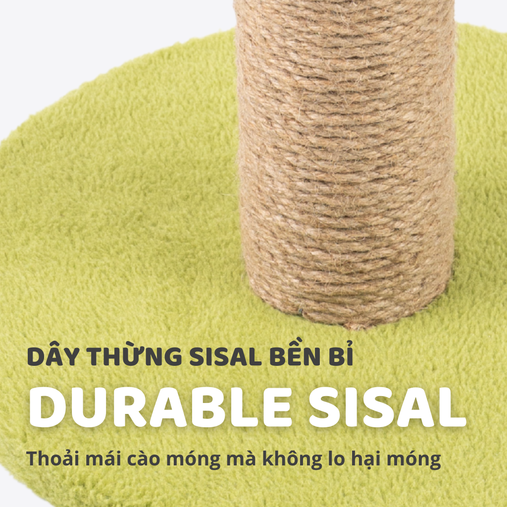 FOFOS Trụ Cào Móng Hình Bông Hoa Kèm Ổ Nằm Cho Mèo – Đồ Chơi Treo Tương Tác 45x35x35cm