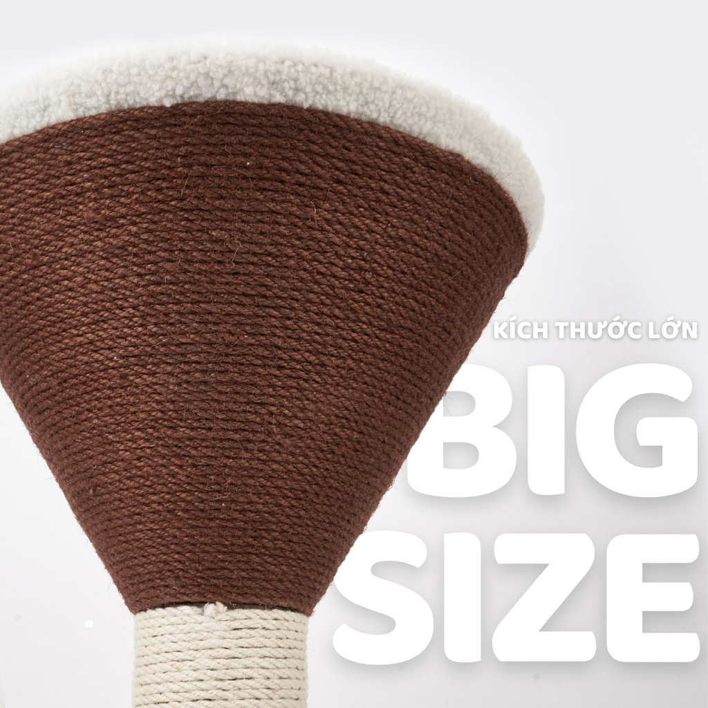 FOFOS Trụ Cào Móng Hình Ly Cà Phê Espresso Martini Cho Mèo – Kèm Bóng Lông Vũ Treo 42x35x35cm
