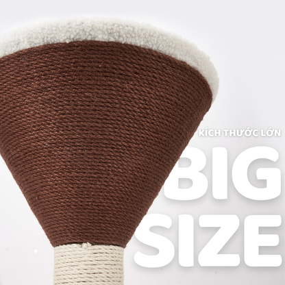 FOFOS Trụ Cào Móng Hình Ly Cà Phê Espresso Martini Cho Mèo – Kèm Bóng Lông Vũ Treo 42x35x35cm