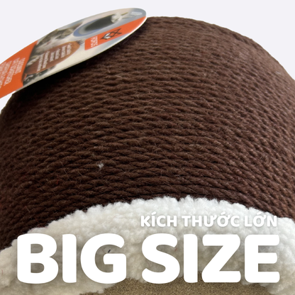 FOFOS Trụ Cào Móng Hình Trái Dừa Kèm Hoa Trang Trí Cho Mèo – Dây Sisal Tự Nhiên 28.5x25cm