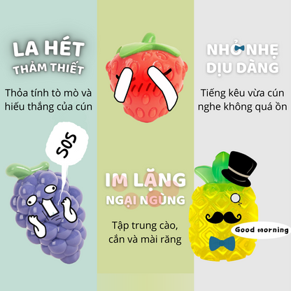 FOFOS Đồ Chơi Gặm Có Còi Kêu Hình Trái Thơm (Dứa) Cho Chó – Chất Liệu TPR Bền Chắc