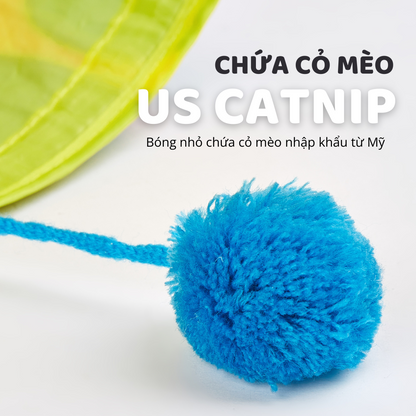 FOFOS Đường Hầm Hoa Chống Cào Gấp Gọn Cho Mèo – Đồ Chơi Tunnel Bung Tự Động
