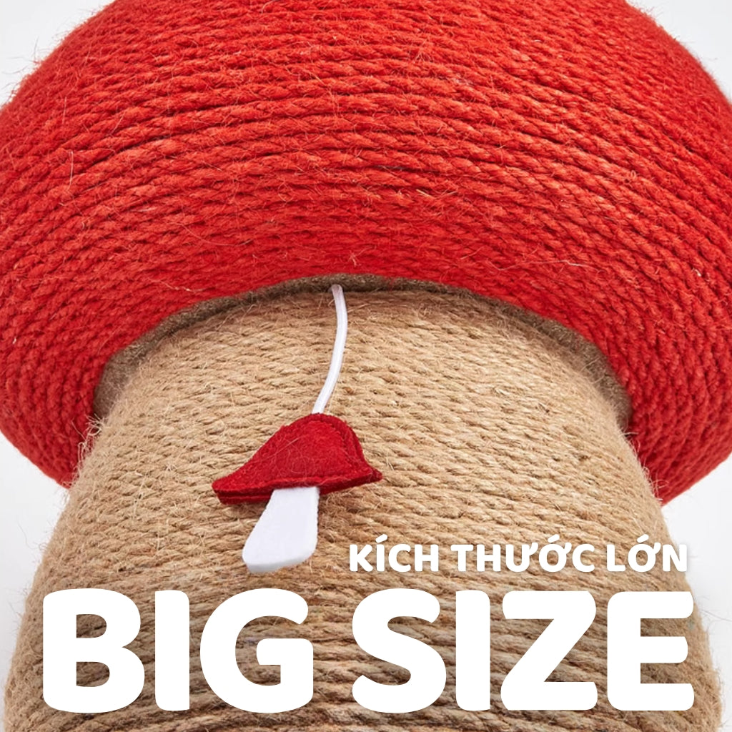FOFOS Trụ Cào Móng Hình Cây Nấm Cho Mèo Kèm Bóng Treo – Chất Liệu Đay Tự Nhiên 34x29x29cm