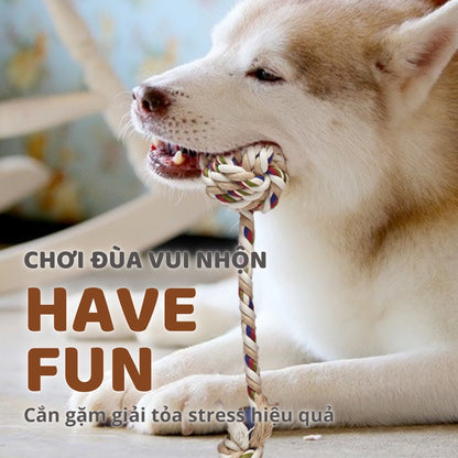 FOFOS Đồ Chơi Bện Thừng Thắt 3 Đầu Cho Chó – Làm Sạch Răng Tự Nhiên 45x5.5x4.5cm