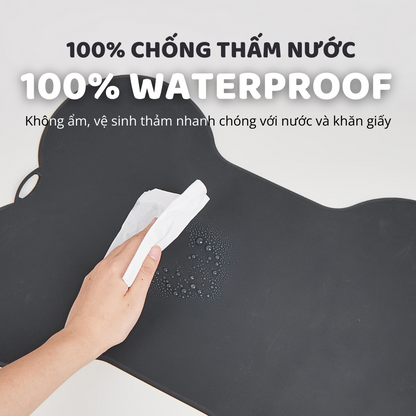 FOFOS Thảm Silicon Lót Bát Ăn Hình Xương Chống Trượt, Chống Thấm Nước Cho Chó Mèo