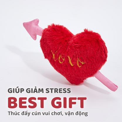 FOFOS Đồ Chơi Nhồi Bông Hình Trái Tim Mũi Tên "XOXO" Có Còi Kêu Cho Chó – Bộ Sưu Tập Valentine