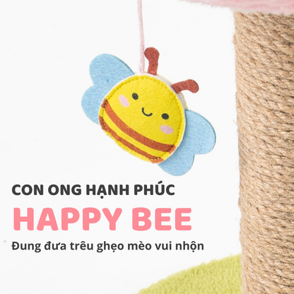 FOFOS Trụ Cào Móng Hình Bông Hoa Kèm Ổ Nằm Cho Mèo – Đồ Chơi Treo Tương Tác 45x35x35cm