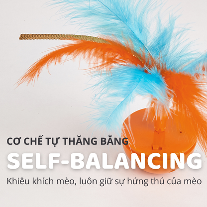 FOFOS Bập Bênh Lông Vũ - Bản Dùng Pin – Đồ Chơi Lắc Lư Phát Âm Thanh Chim Cho Mèo