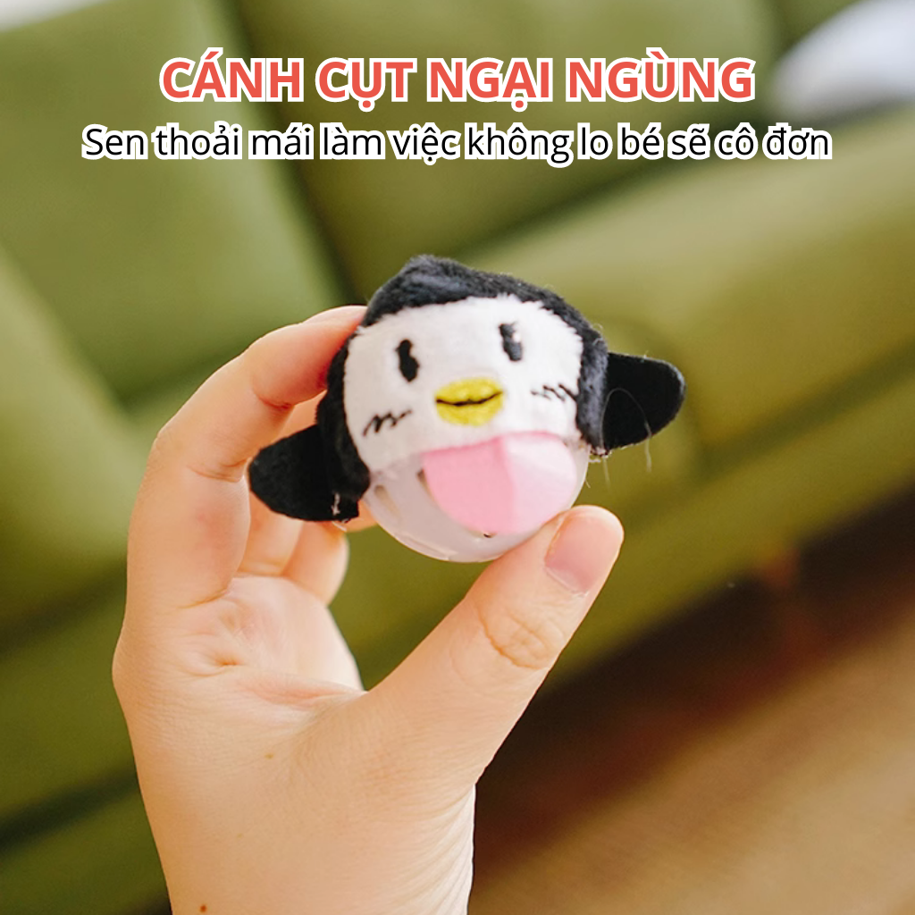 FOFOS Bóng Chuông Có Cỏ Bạc Hà Cho Mèo – Đồ Chơi Bóng Lông Xù Màu Ngẫu Nhiên Hình Con Vật