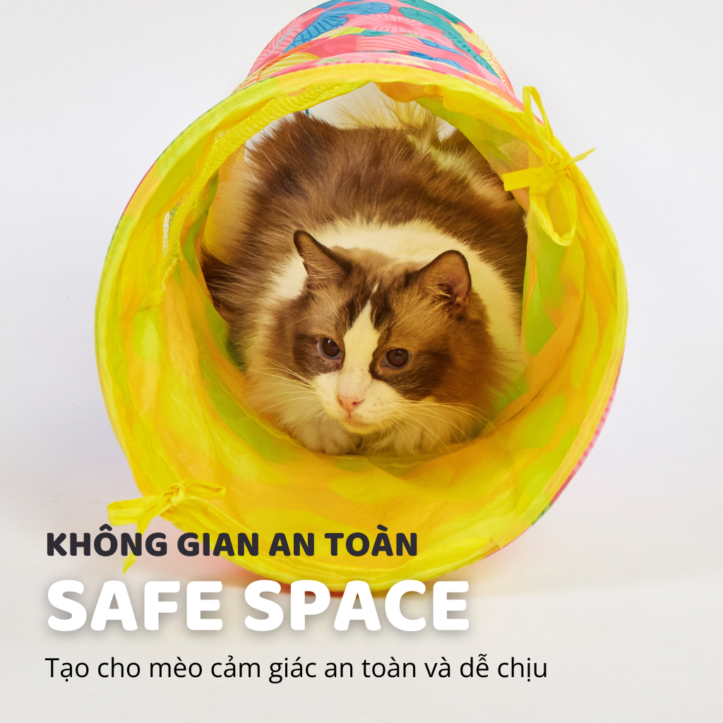 FOFOS Đường Hầm Hoa Chống Cào Gấp Gọn Cho Mèo – Đồ Chơi Tunnel Bung Tự Động