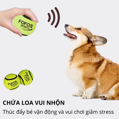 FOFOS Bóng Tennis Thể Thao Có Còi Kêu Cho Chó – Chất Liệu Cao Su Tự Nhiên & Vải Nỉ Bền Chắc