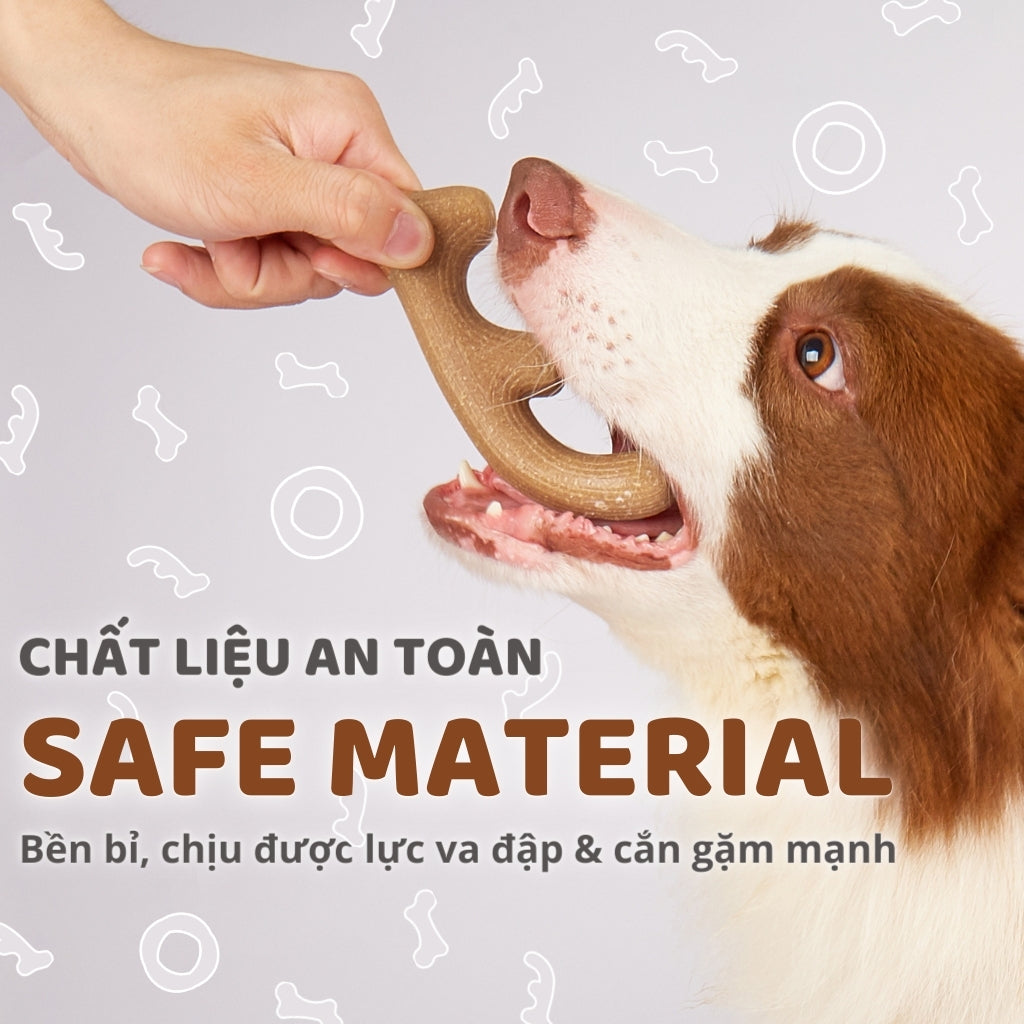 FOFOS Đồ Chơi Gặm Bằng Gỗ Hình Sừng Hươu Cho Chó Cỡ Nhỏ – Sợi Gỗ Thật, Không Xước Mảnh