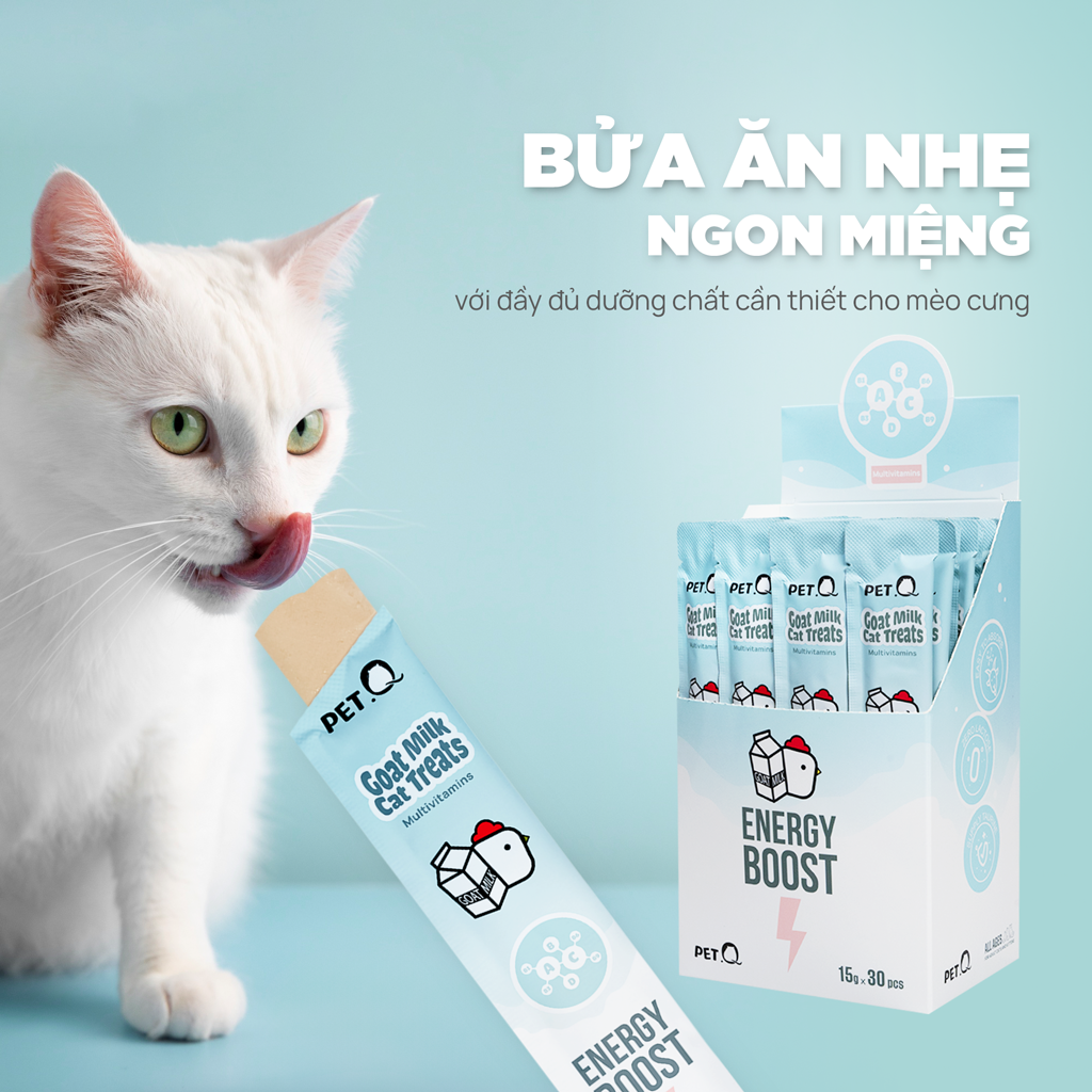 PetQ Súp Thưởng Sữa Dê 15g Vị Cỏ Mèo Tăng Cường Tiêu Hóa
